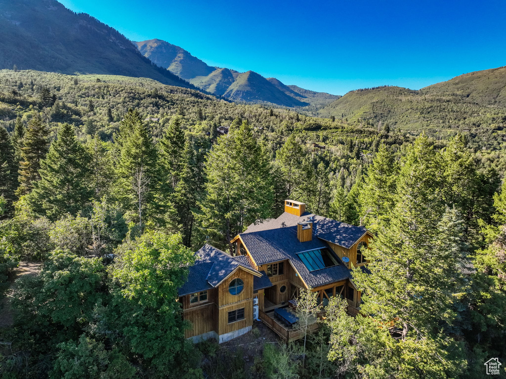 Bird\\\'s eye view featuring a mountain view