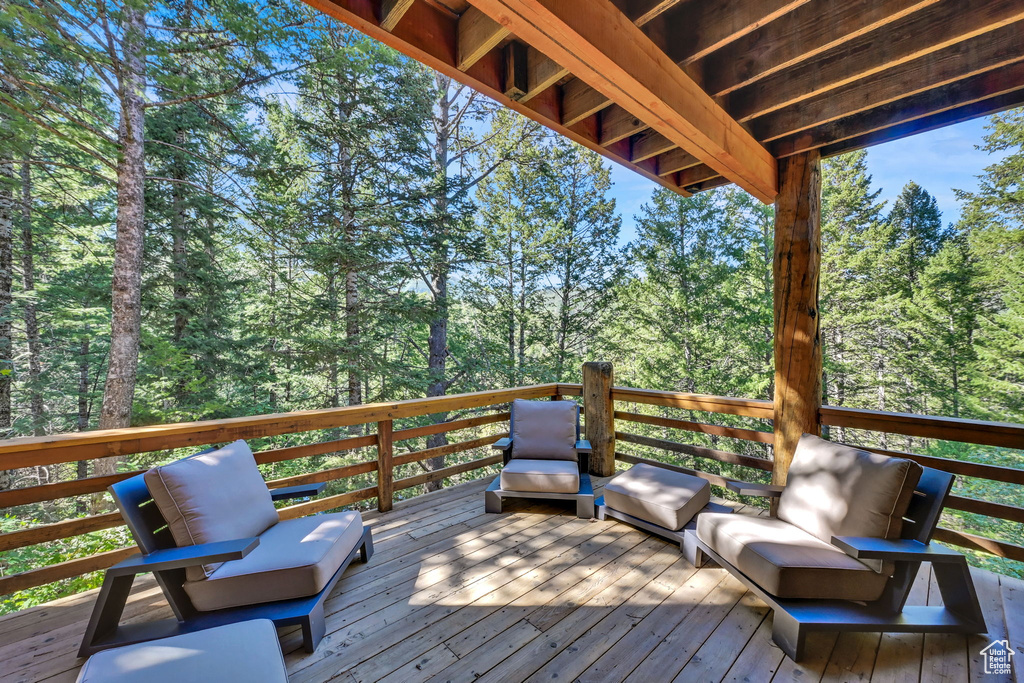 View of wooden deck