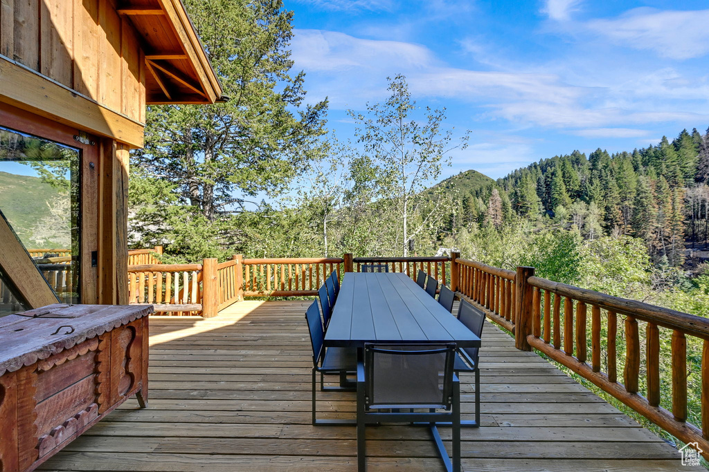 View of wooden deck