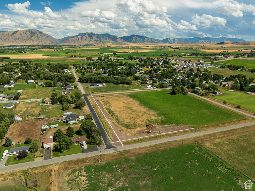 Aerial view with a rural view and a mountain view
