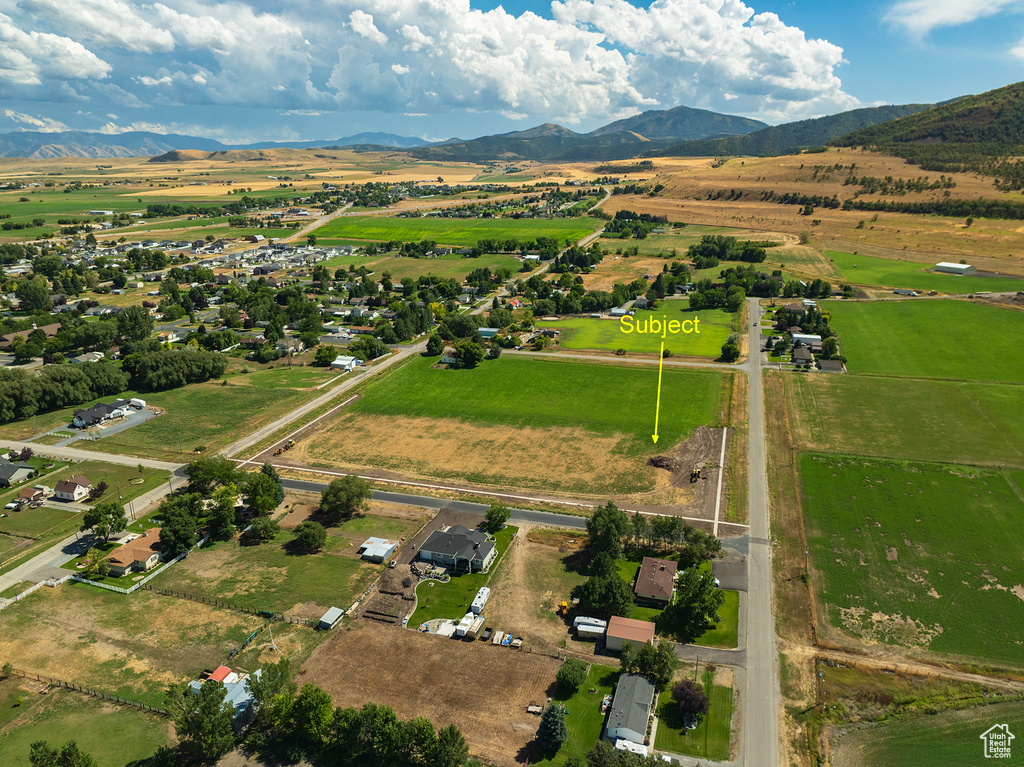 Drone / aerial view with a rural view and a mountain view
