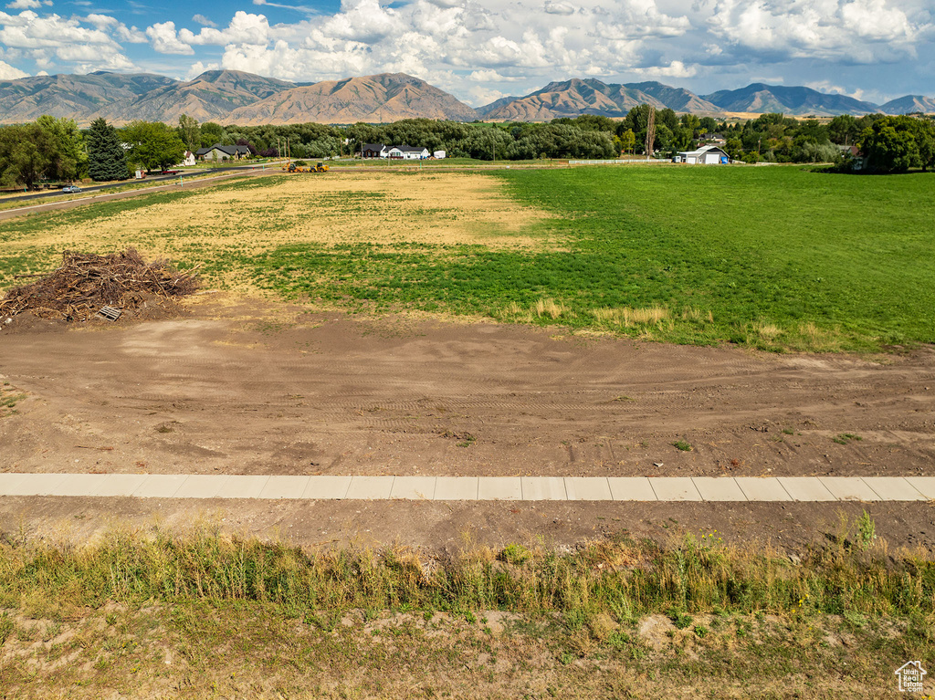 Mountain view featuring a rural view