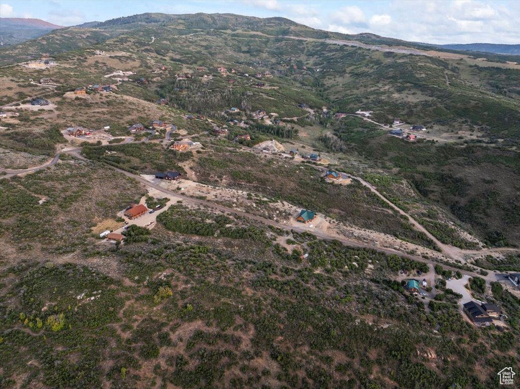 Drone / aerial view with a mountain view