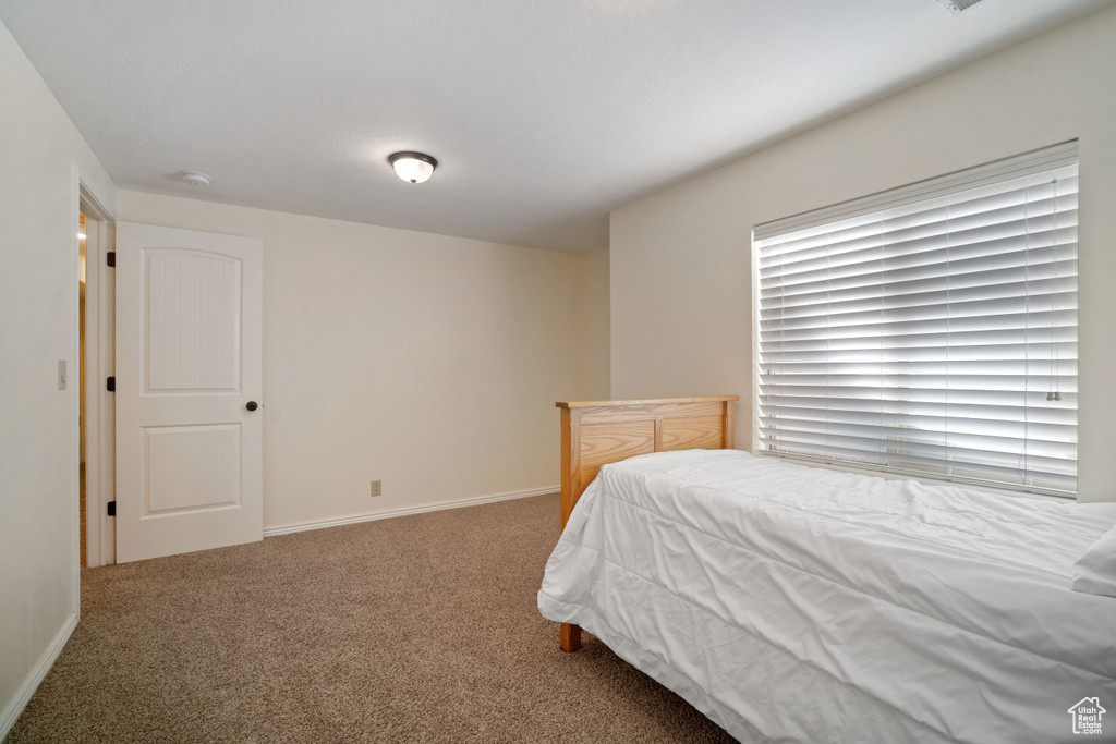 Bedroom with carpet