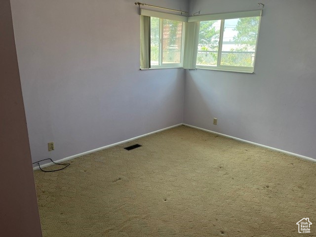 View of carpeted spare room