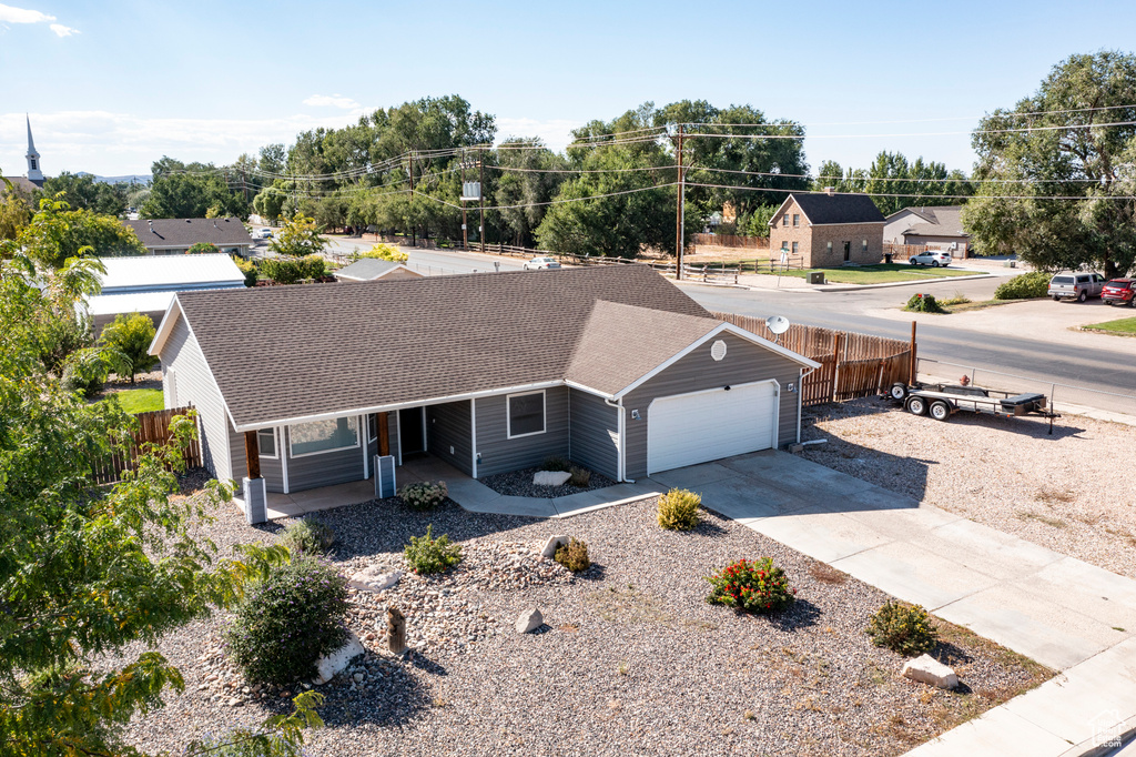 Birds eye view of property