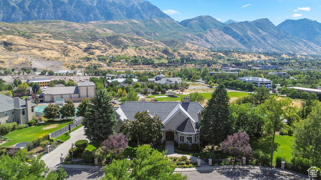 Bird's eye view featuring a mountain view