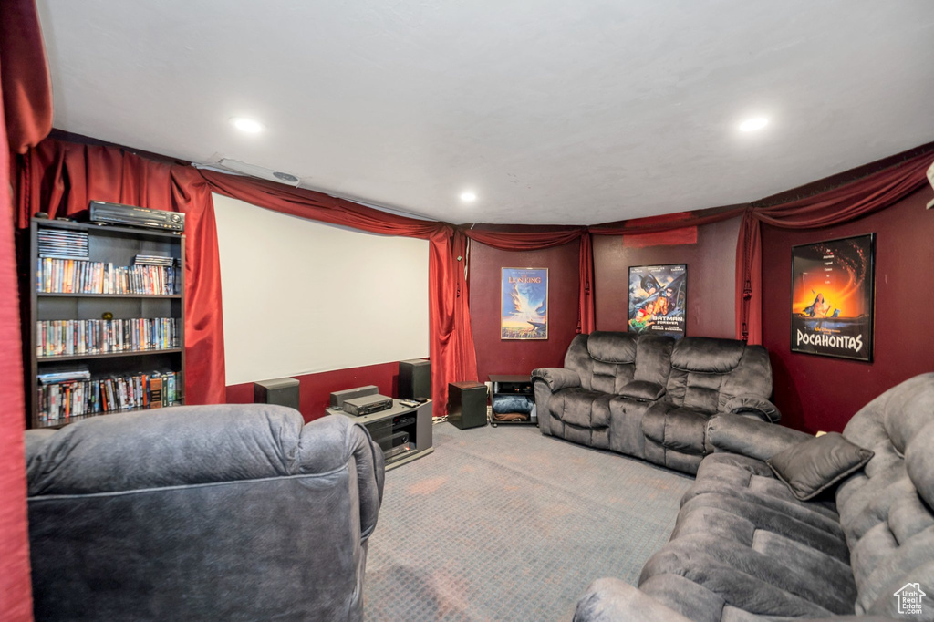 View of carpeted cinema room