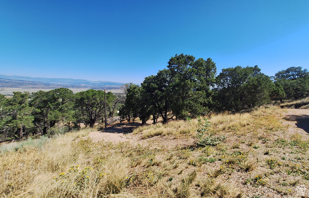 View of landscape with a mountain view