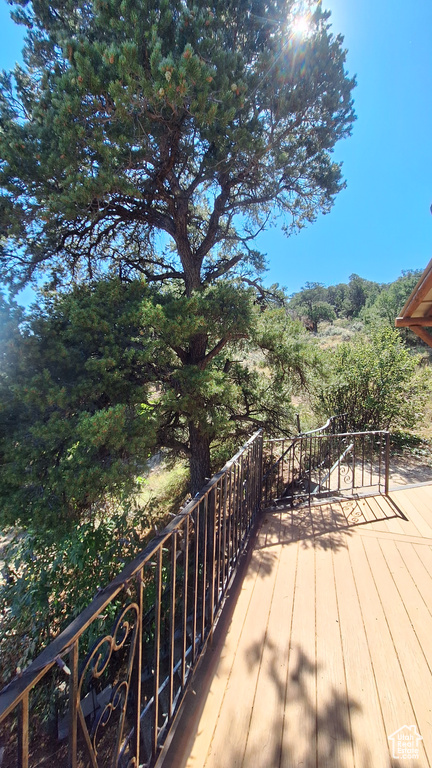 View of wooden deck