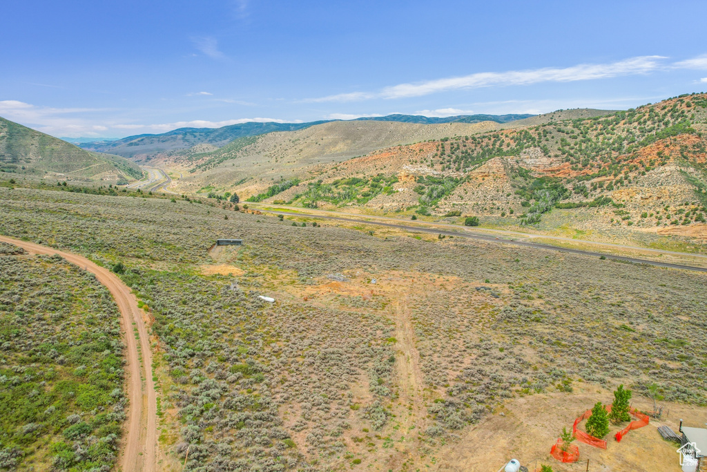 Mountain view featuring a rural view