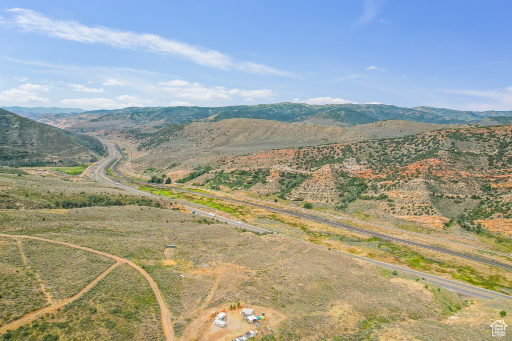 View of mountain feature with a rural view