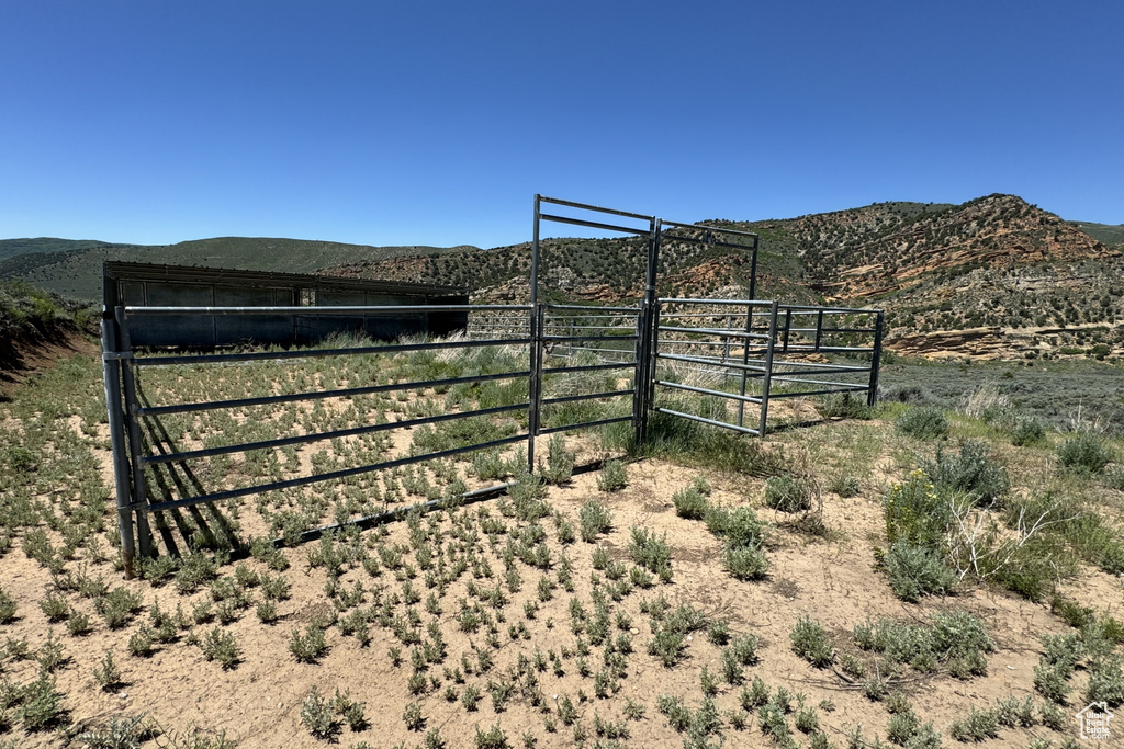 Exterior space with a mountain view and a rural view