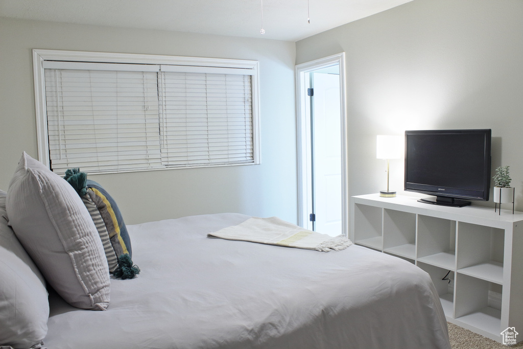 Bedroom featuring carpet