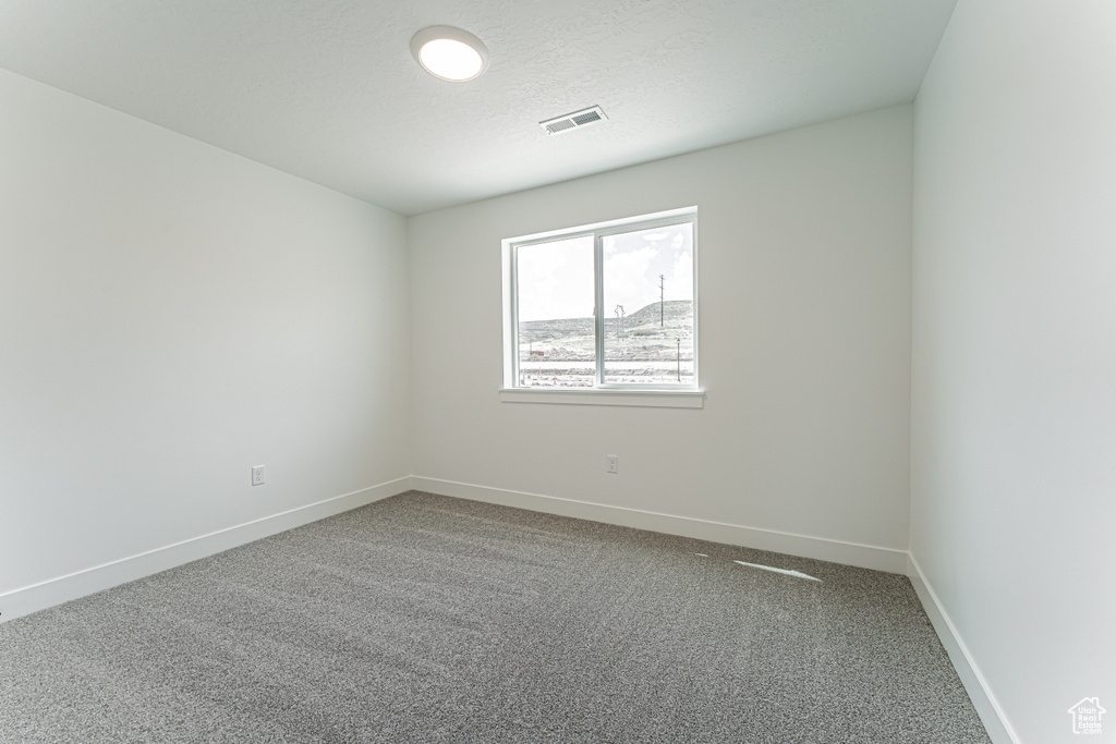 Carpeted spare room featuring baseboards