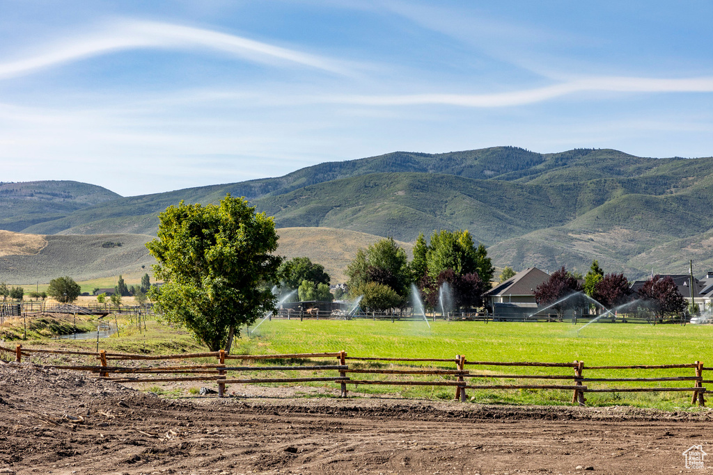 View of mountain feature with a rural view