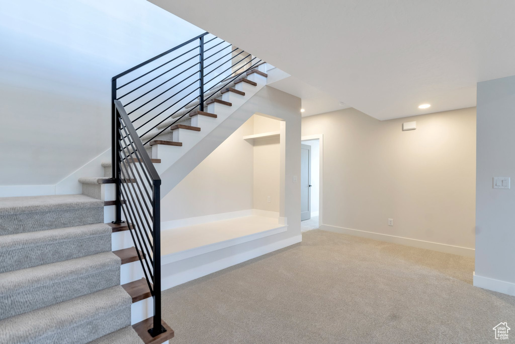 Stairs with carpet flooring