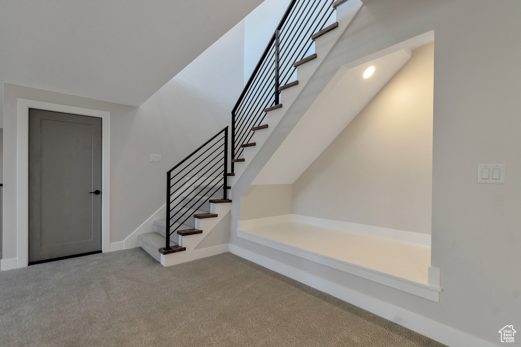 Stairs with carpet flooring