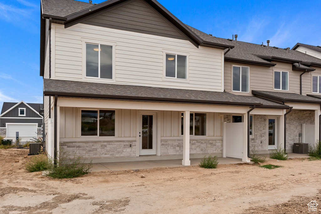 View of front of home featuring covered porch