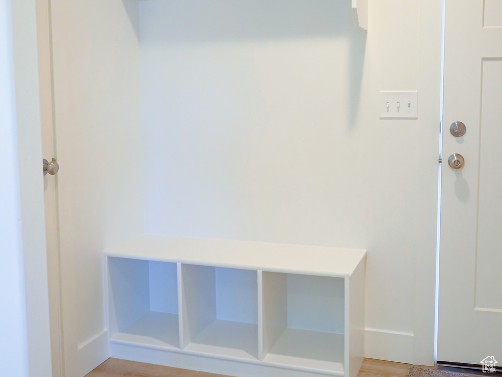 Mudroom featuring light hardwood / wood-style floors