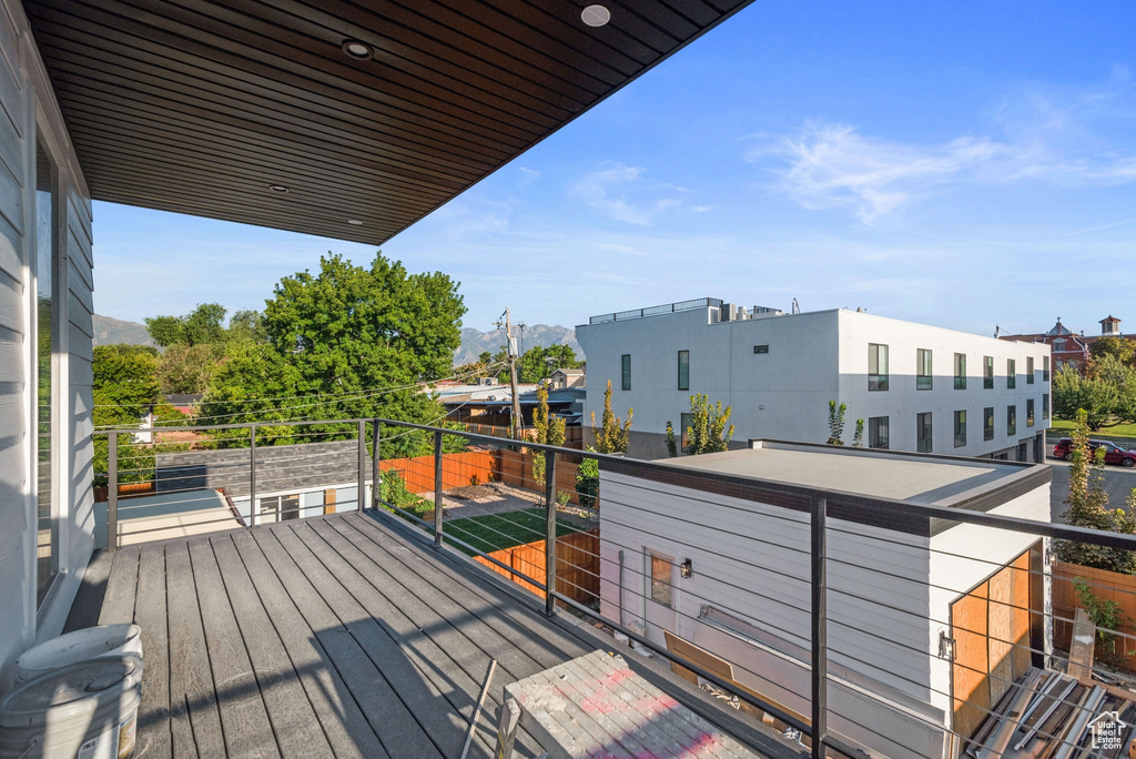 View of wooden deck