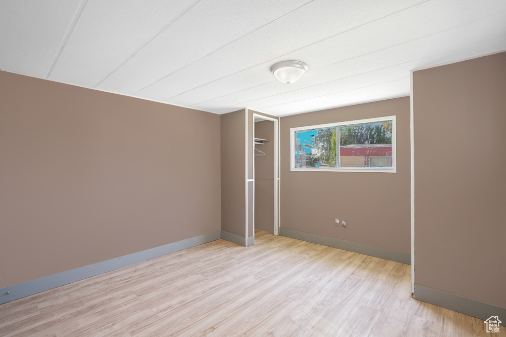 Interior space with light hardwood / wood-style floors