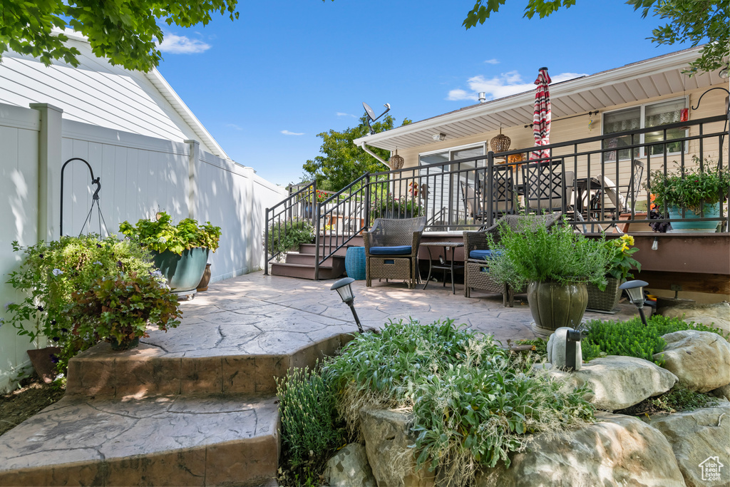 View of yard with a patio area