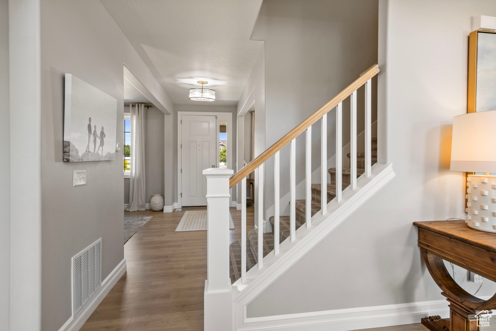 Entryway featuring wood-type flooring