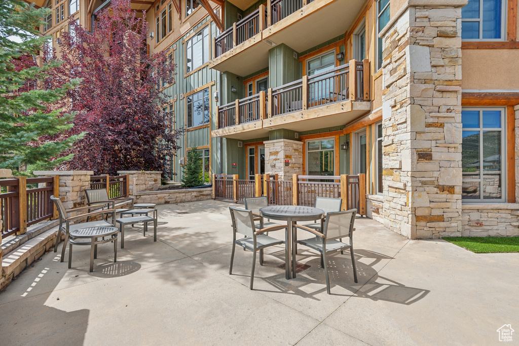 View of patio / terrace featuring a balcony