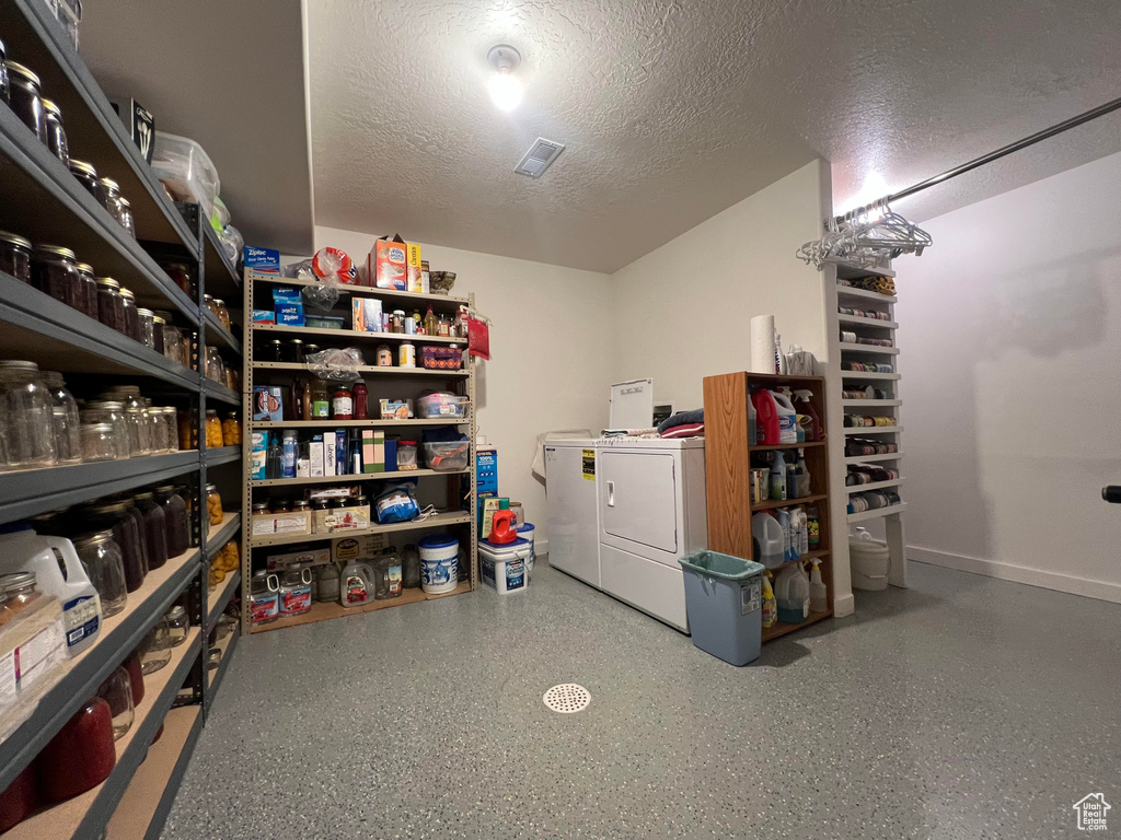 Storage featuring independent washer and dryer