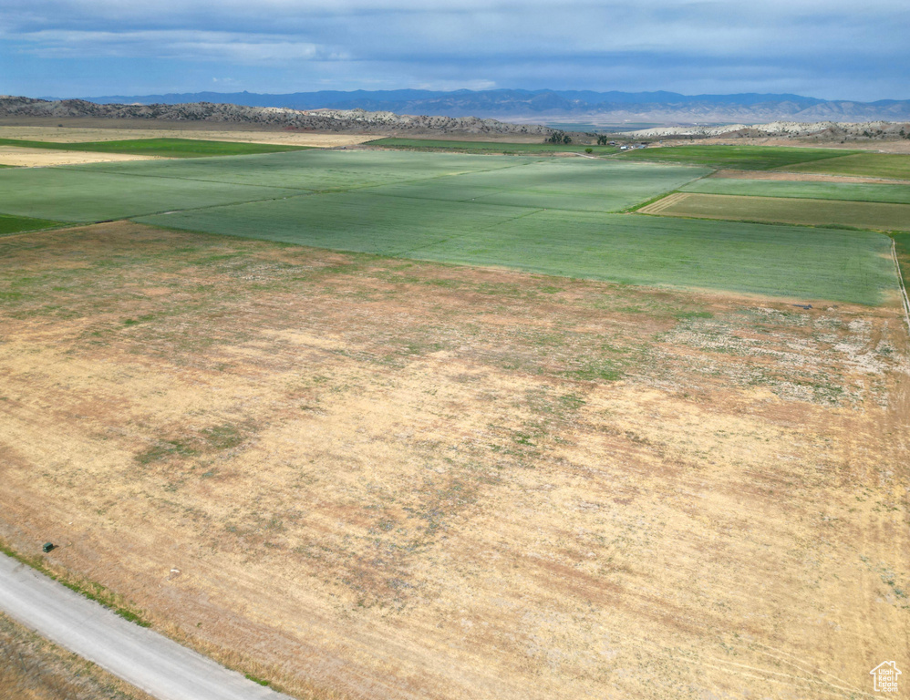 Aerial view featuring a mountain view