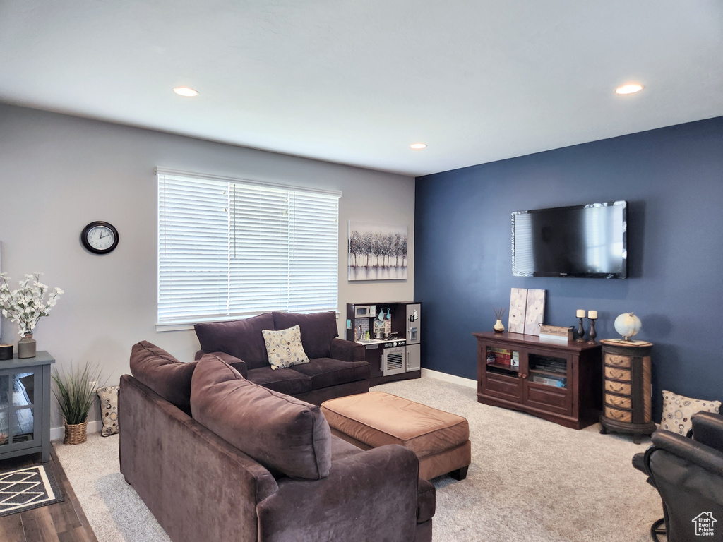 Living room featuring hardwood / wood-style floors