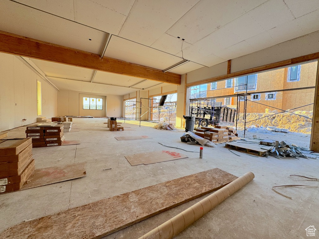 Interior space with concrete flooring