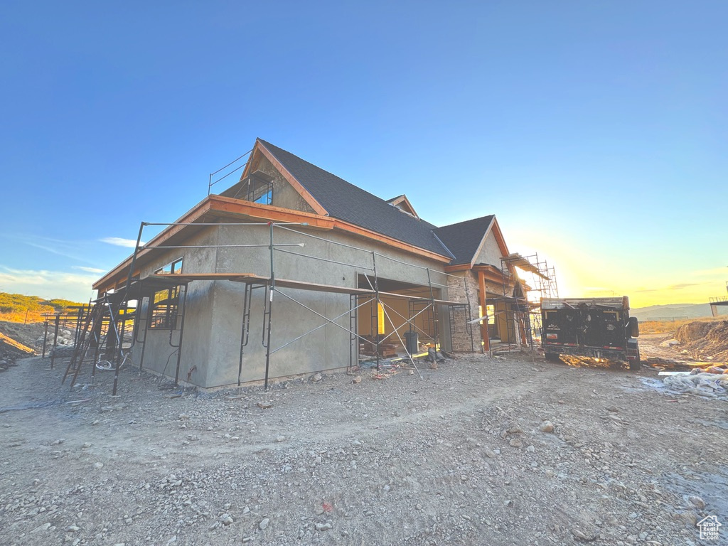 View of back house at dusk