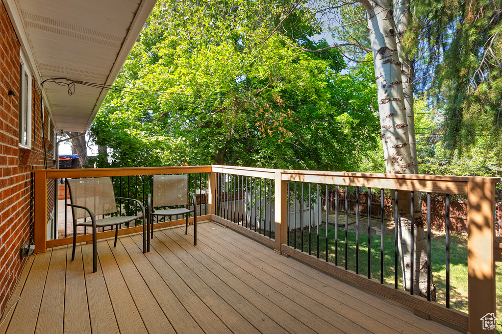 View of wooden deck