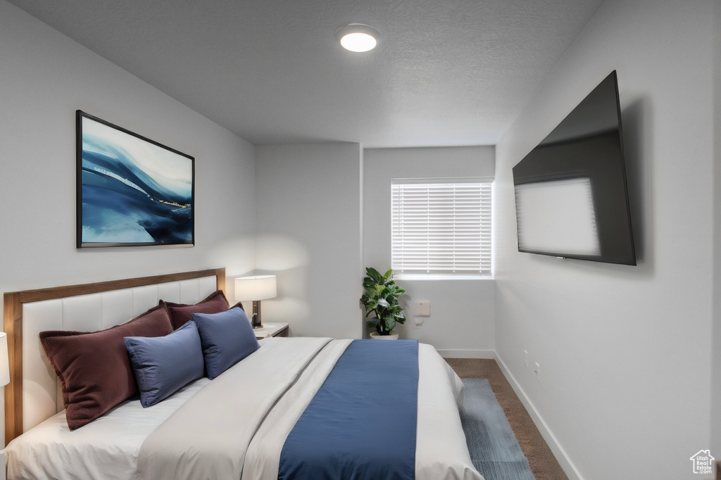 Bedroom with carpet floors