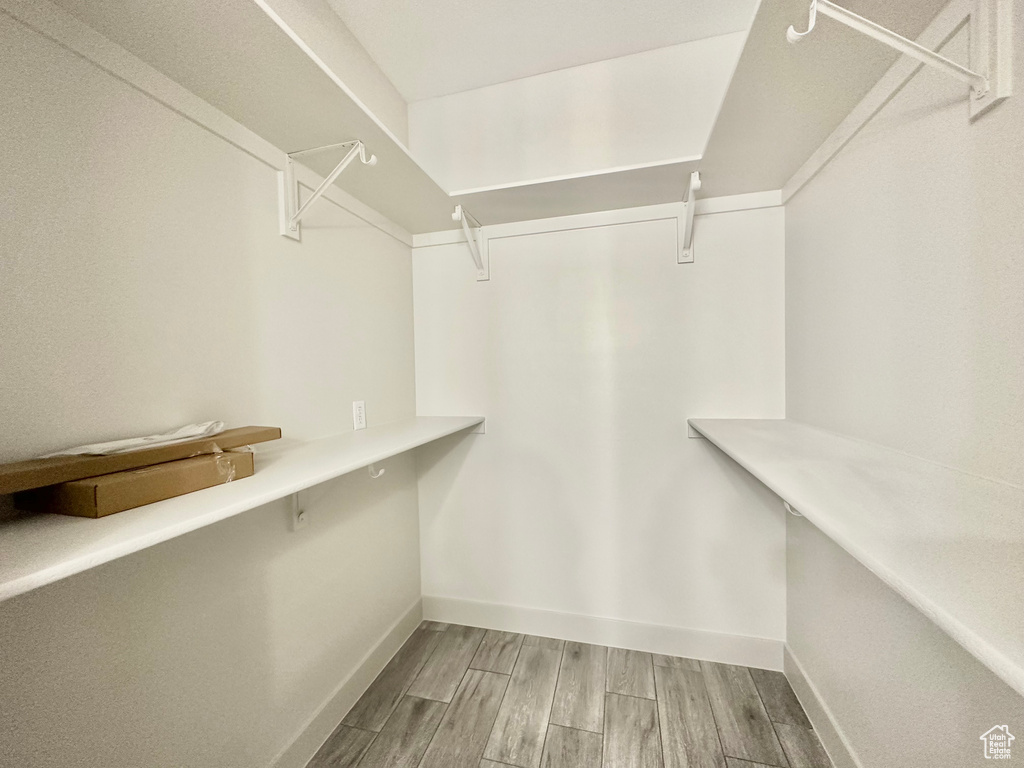 Spacious closet with wood-type flooring