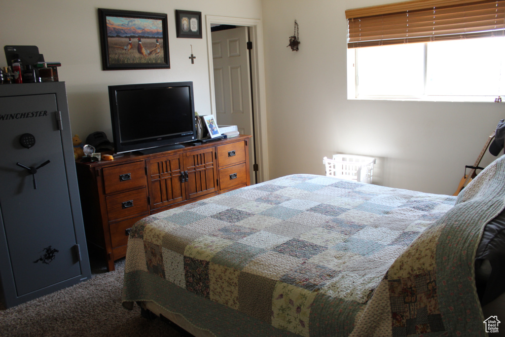 Bedroom with carpet