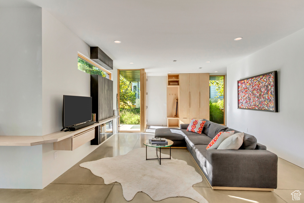 Living room featuring plenty of natural light