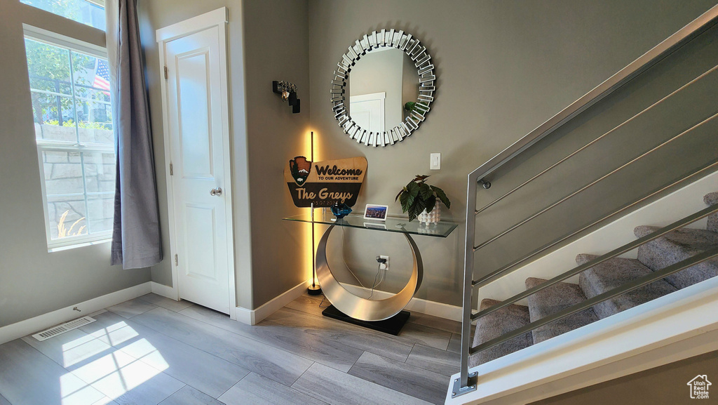 Interior space with light wood-type flooring