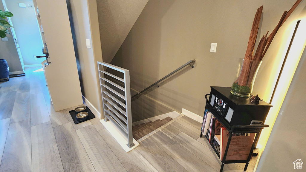 Stairway with wood-type flooring