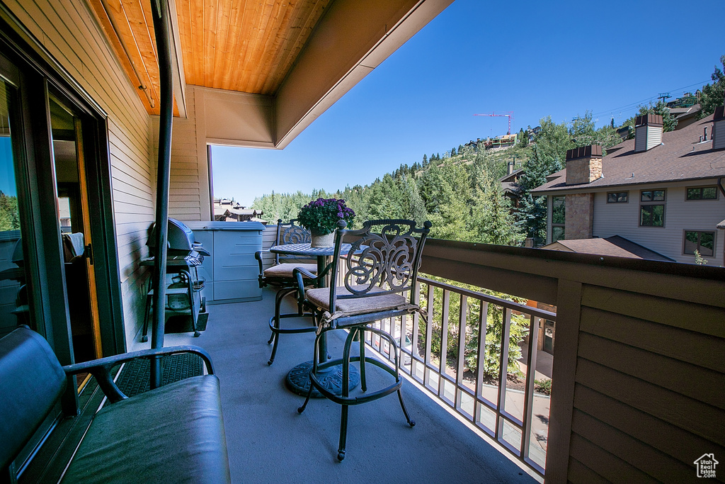 Balcony with a grill