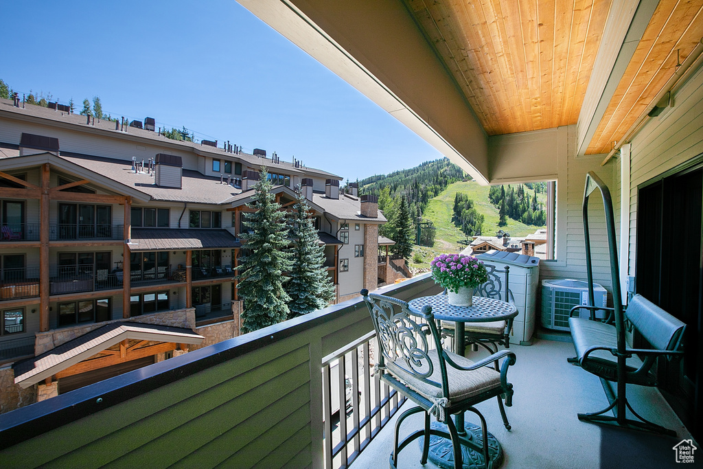 Balcony with central AC unit