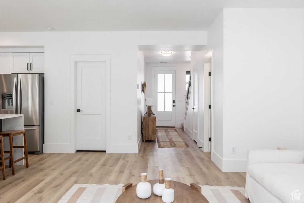 Living room featuring light hardwood / wood-style flooring