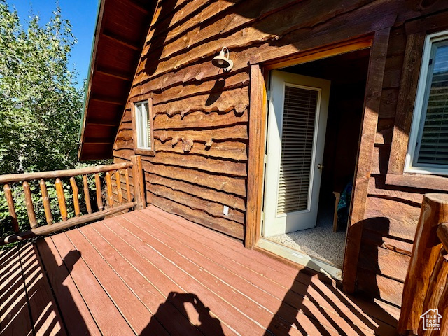 View of wooden deck