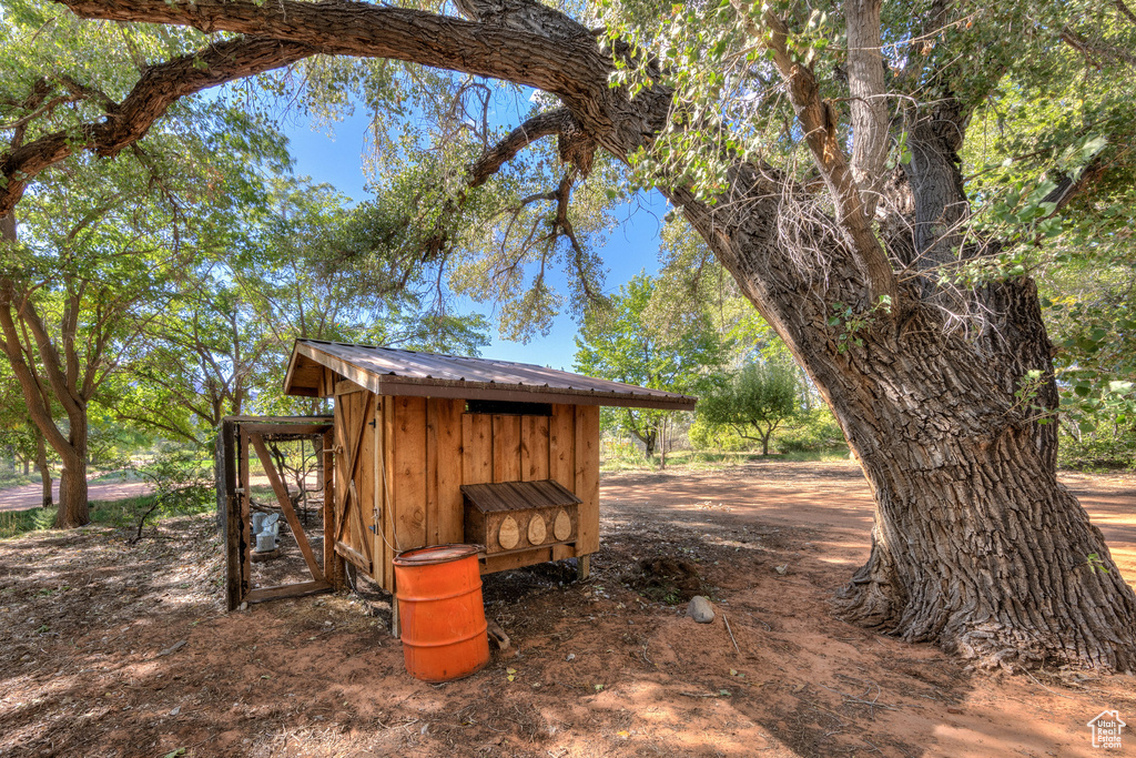 View of poultry coop