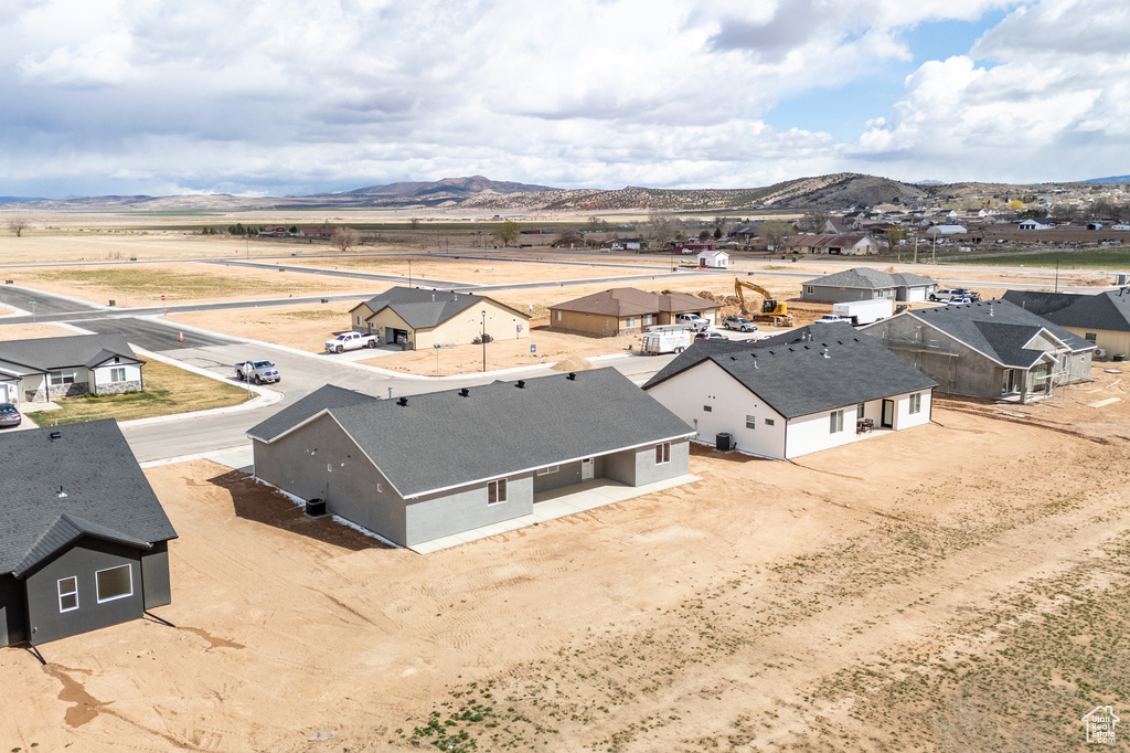 Bird's eye view with a mountain view and a residential view