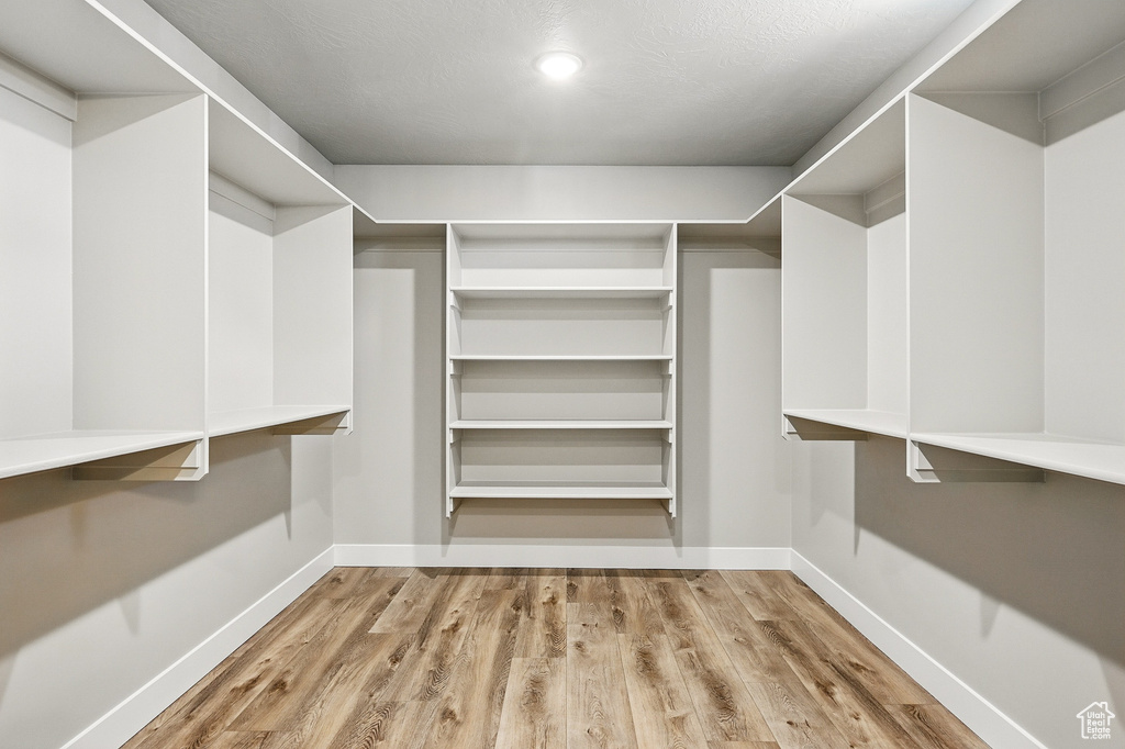 Spacious closet with wood finished floors