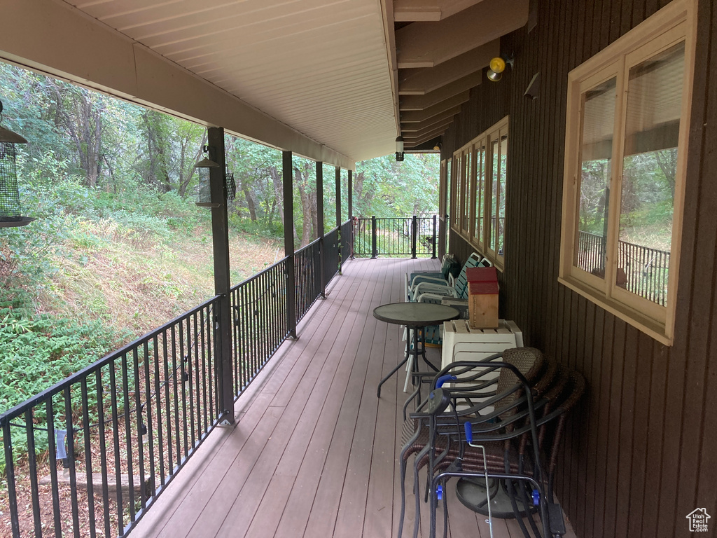 View of wooden deck