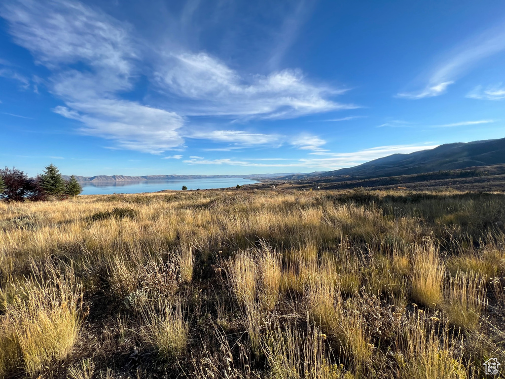 View of mountain feature featuring a water view